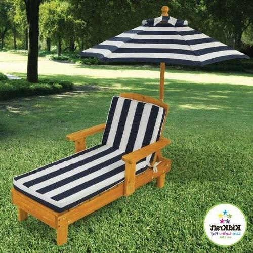 Outdoor Chaise Lounge Umbrella Furniture Wood Adjustable Recliner